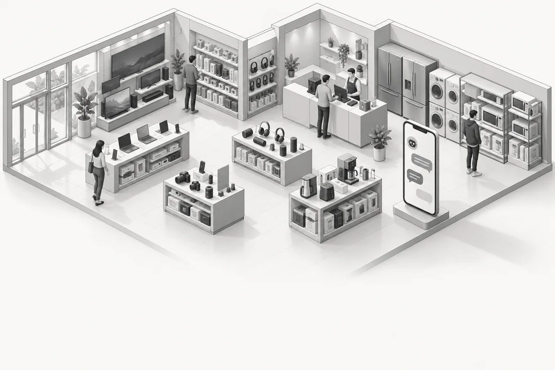 Illustrated retail & e-commerce application concept